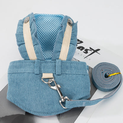 Cross-border Vest-style Traction Rope for - back view - PET'S FUN | interactive dog toy