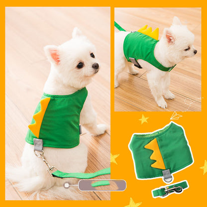 Cross-border Vest-style Traction Rope for - angle view - PET'S FUN | dog toy