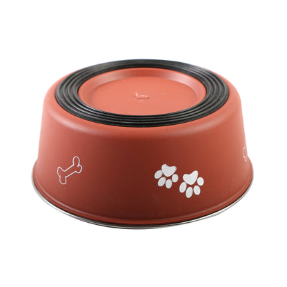 Pet Supplies Pet Stainless Steel Food Bowl - front view - PET'S FUN | pet play