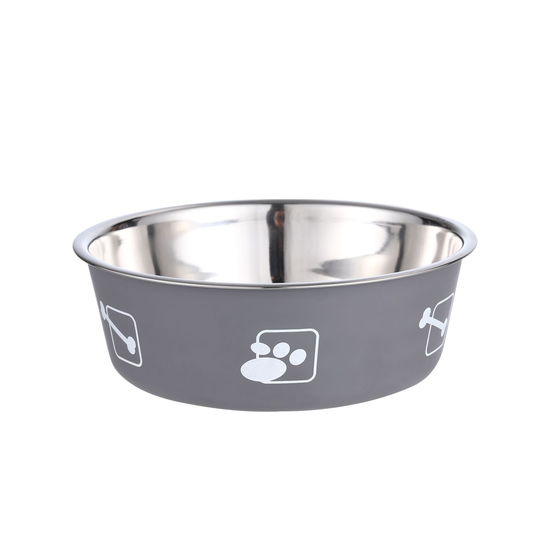Pet Supplies Pet Stainless Steel Food Bowl - front view - PET'S FUN | pet toy