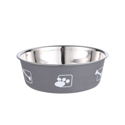 Pet Supplies Pet Stainless Steel Food Bowl - back view - PET'S FUN | pet entertainment