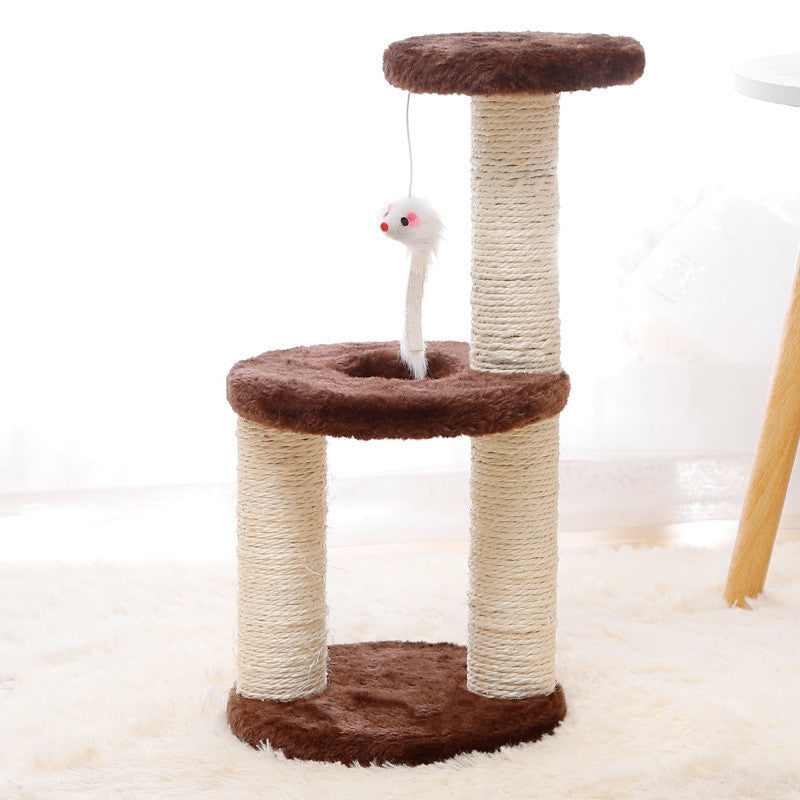 Cat Jumping Platform Sisal Scratching Post Cat Villa - side view - PET'S FUN | cat entertainment