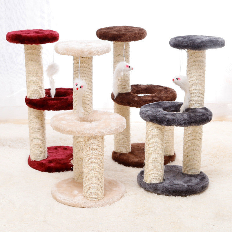 Cat Jumping Platform Sisal Scratching Post Cat Villa - back view - PET'S FUN | cat accessories