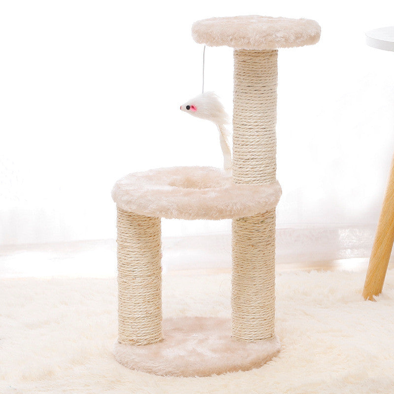 Cat Jumping Platform Sisal Scratching Post Cat Villa - front view - PET'S FUN | cat bed