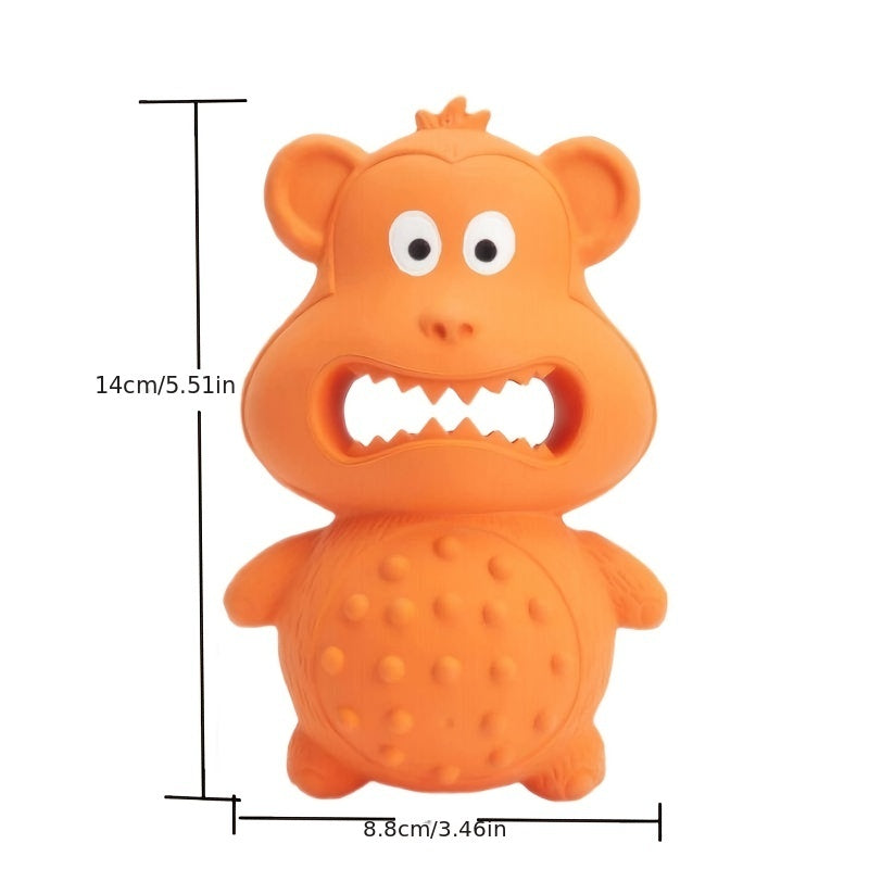 Rubber Mouthing Monkey Toy Durable Rubber Dog Chew Toy - side view - PET'S FUN | dog supplies