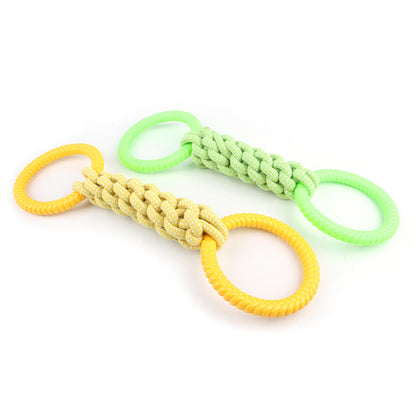 Natural Cotton Rope Dog Toys Tough and Interactive Dog - front view - PET'S FUN | dog bed
