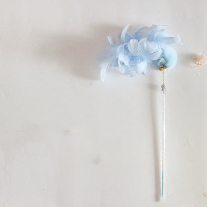 Funny Cat Stick Bell Feather Tassel Fur Ball - front view - PET'S FUN | cat play