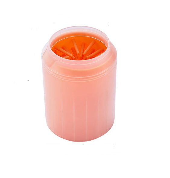 Pet Paw Cleaner Cleaning Kit Cup Soft Brush - angle view - PET'S FUN | pet accessories