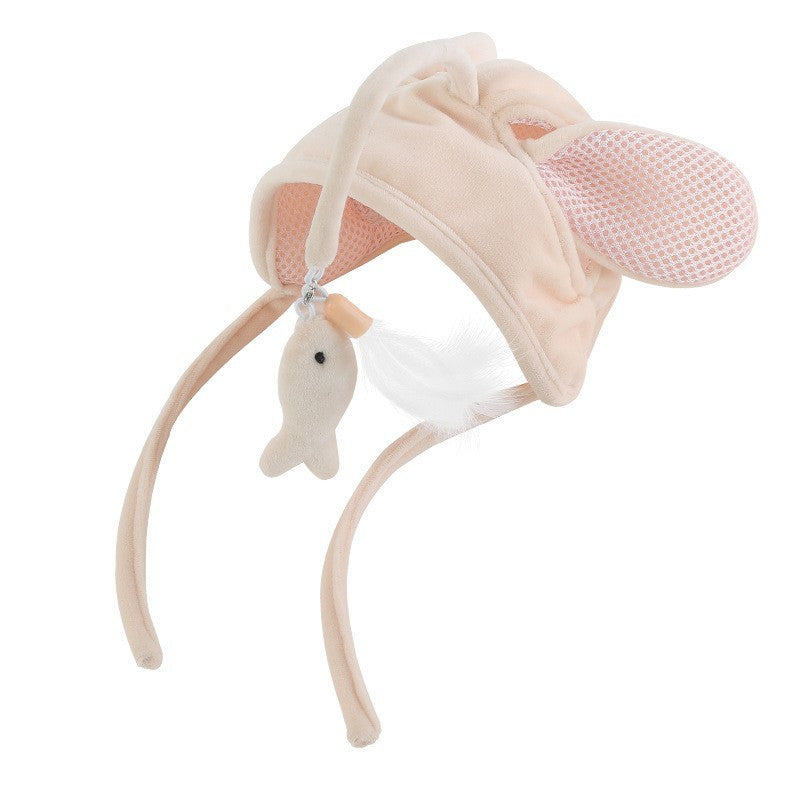 New Head Wearing Feather Funny Cat Stick - back view - PET'S FUN | cat entertainment
