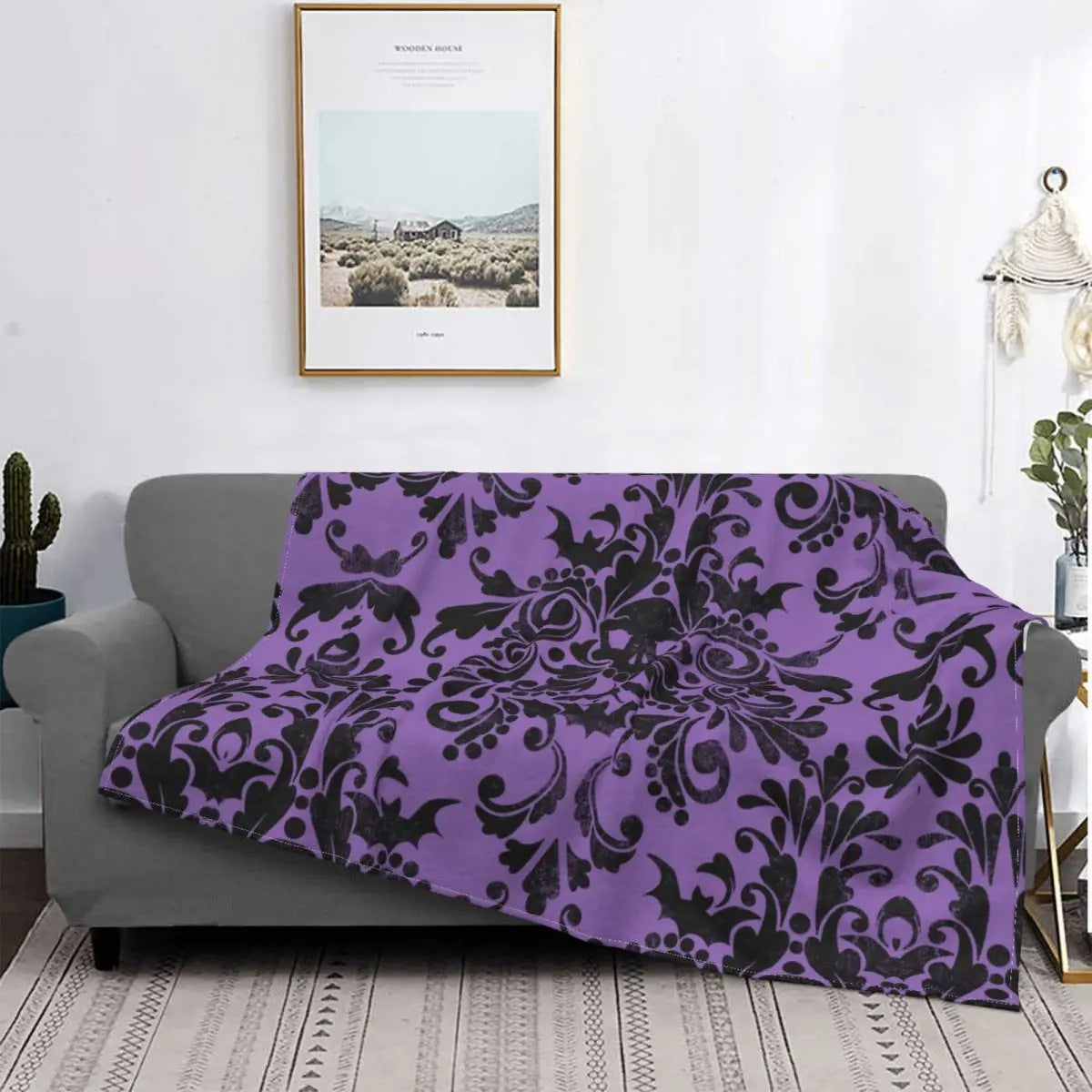 Gothic Mysterious Halloween Witch Flannel - angle view - PET'S FUN | pet supplies