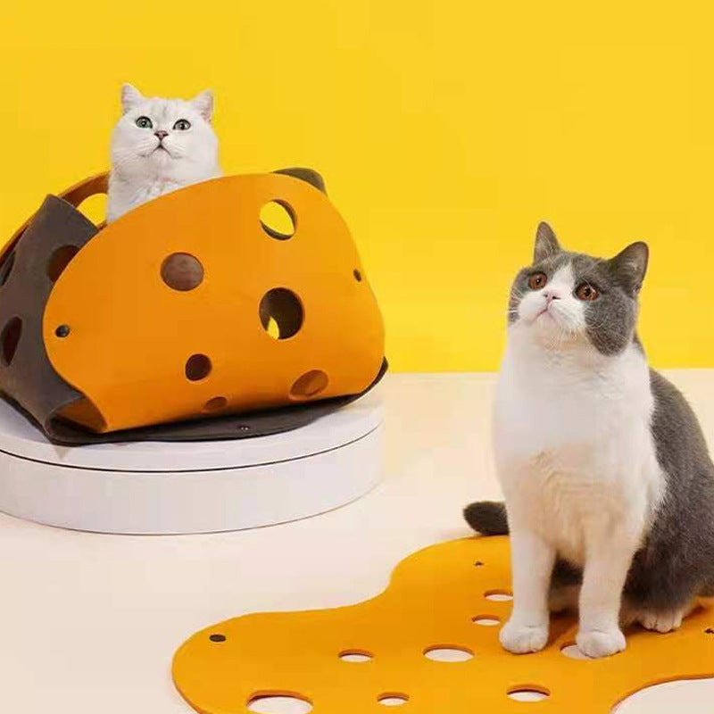 Shape-shifting Cat Nest Rolling Ground Totoro Tunnel - front view - PET'S FUN | cat toy