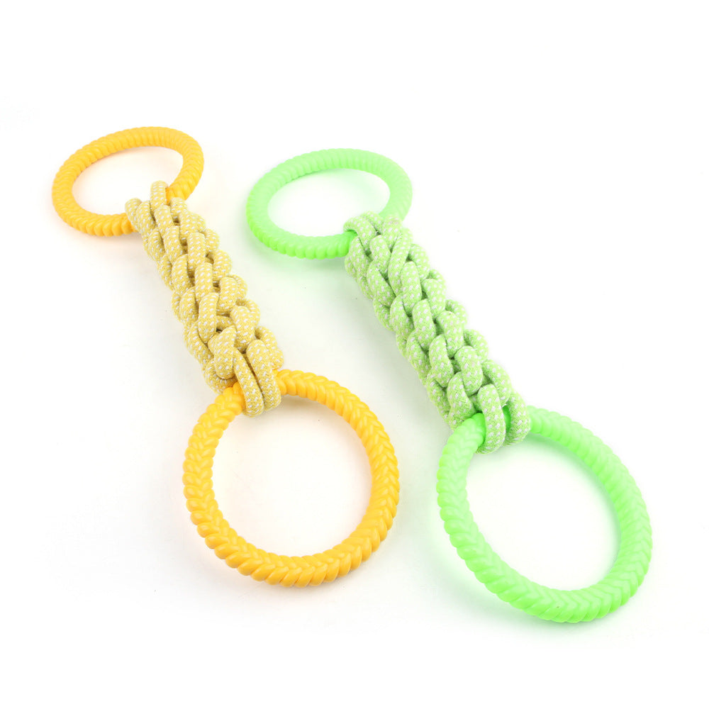 Natural Cotton Rope Dog Toys Tough and Interactive Dog - back view - PET'S FUN | dog accessories