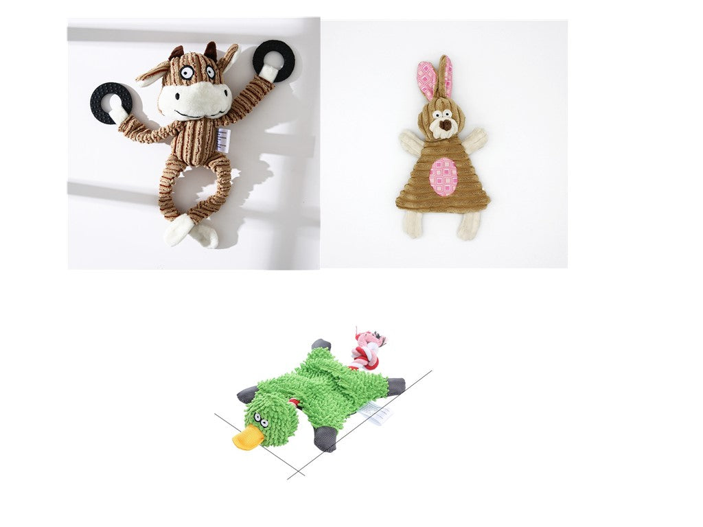 Pet Toy Donkey Shape Corduroy Chew Toy for Dogs Puppy Squeaker | PET'S FUN
