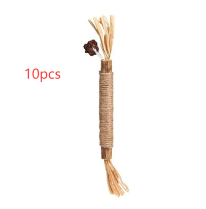 Cat Catnip Teething Stick Raffia Pet Toy