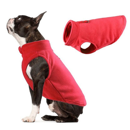 Fleece Pet Dog Clothes Puppy Coat Jacket for - front view - PET'S FUN | dog accessories
