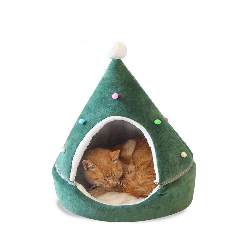 Christmas tree cat litter - back view - PET'S FUN | cat accessories