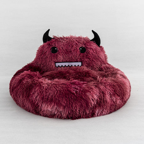 Cute Round Cat Bed Soft Long Plush Cartoon