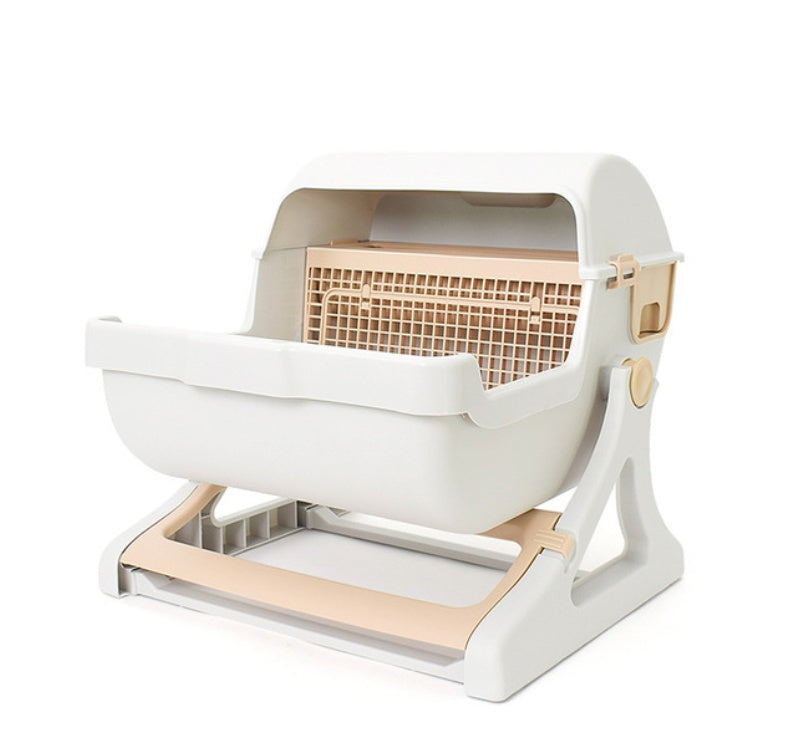 Cat toilet pet toilet semi-enclosed litter box - detail view - PET'S FUN | cat bed