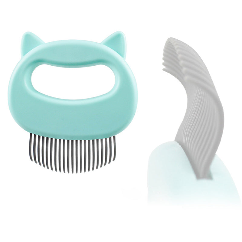 Pet Hair Removal Massaging Shell Comb - detail view - PET'S FUN | pet entertainment