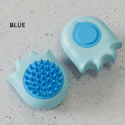Pet Bath Brush Massage Brush Massage Comb Cat and Dog - front view - PET'S FUN | pet bed