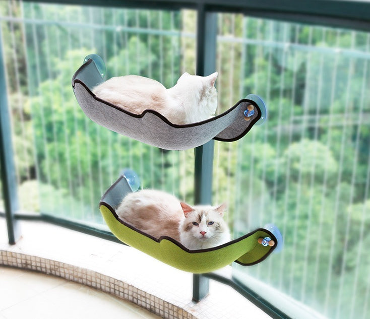 Window sill cat hammock - front view - PET'S FUN | cat toy
