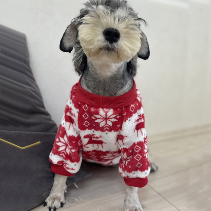 Winter Warm Padded Dog Clothes Christmas Pet Sweater - back view - PET'S FUN | dog accessories