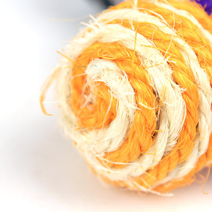 Cat Scratching Toy Sisal Tease Cat Ball - back view - PET'S FUN | cat accessories