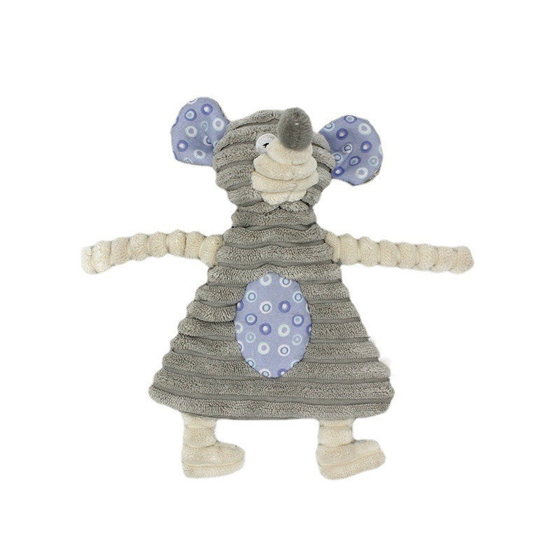 Pet Toy Donkey Shape Corduroy Chew Toy for - side view - PET'S FUN | dog toy