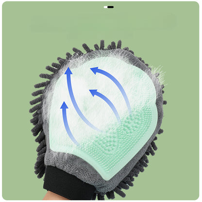 Pet Bathing Brush 2-in-1 Grooming Glove Elegant Dog - detail view - PET'S FUN | durable pet supplies
