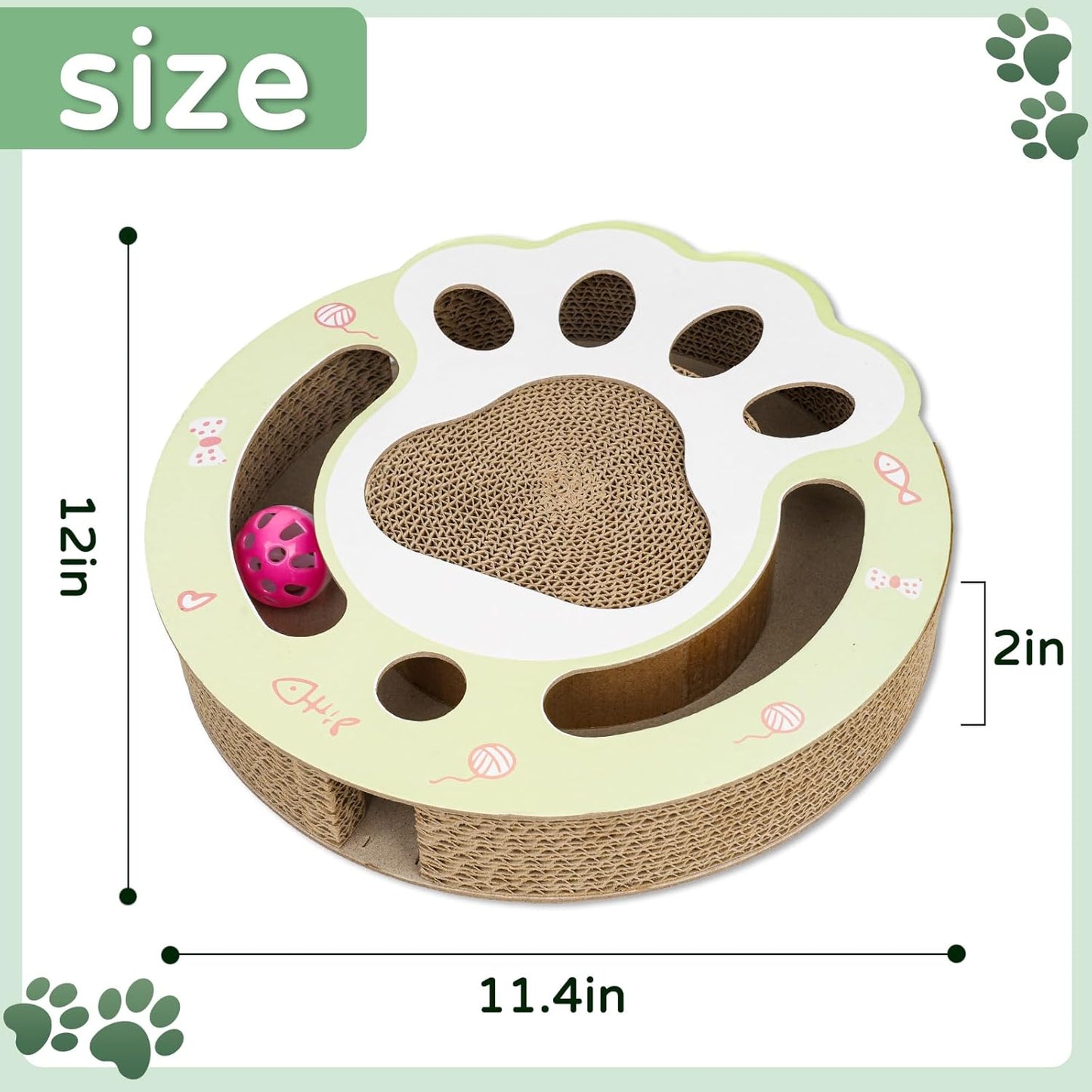 Cat Claw Scratch Pad Cat Round Cat Scratcher Cardboard Toys for Indoor Cats C...