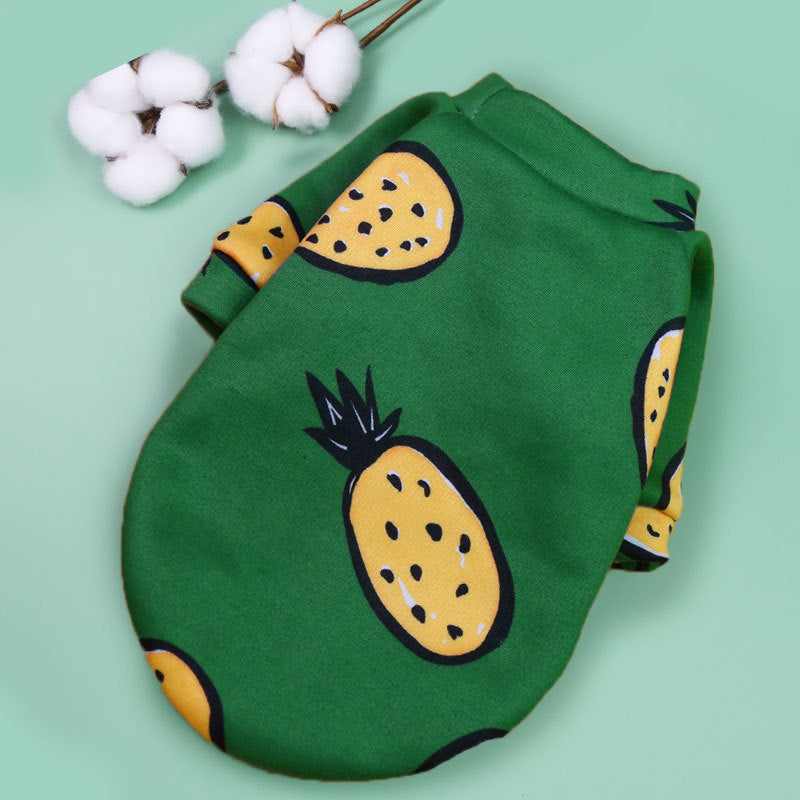 Printed Cartoon Pet Clothes Plus Velvet - side view - PET'S FUN | pet toy