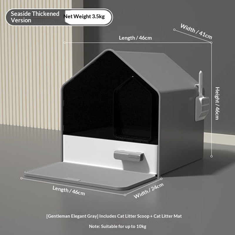 Drawer-style Fully Enclosed Cat Litter Box - detail view - PET'S FUN | cat supplies