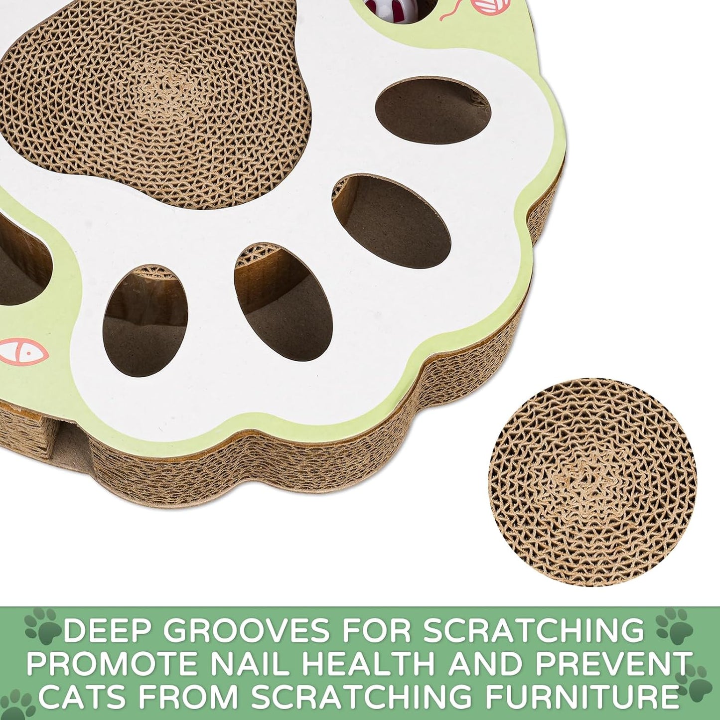 Cat Claw Scratch Pad Cat Round Cat Scratcher Cardboard Toys for Indoor Cats C...