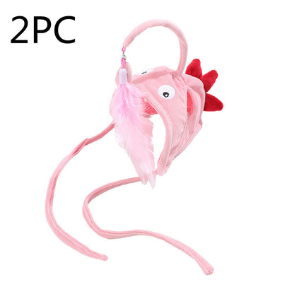 New Head Wearing Feather Funny Cat Stick Funny Cat Toy Stick Gr | PET'S FUN