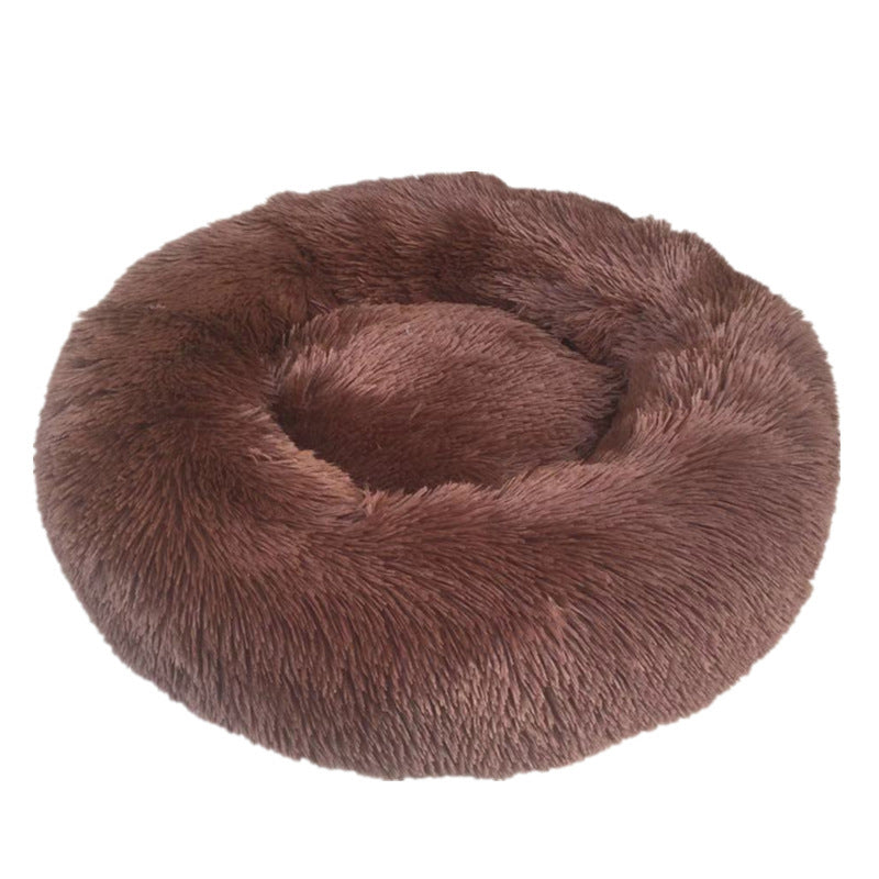 Washable Round Plush Kennel - front view - PET'S FUN | dog play