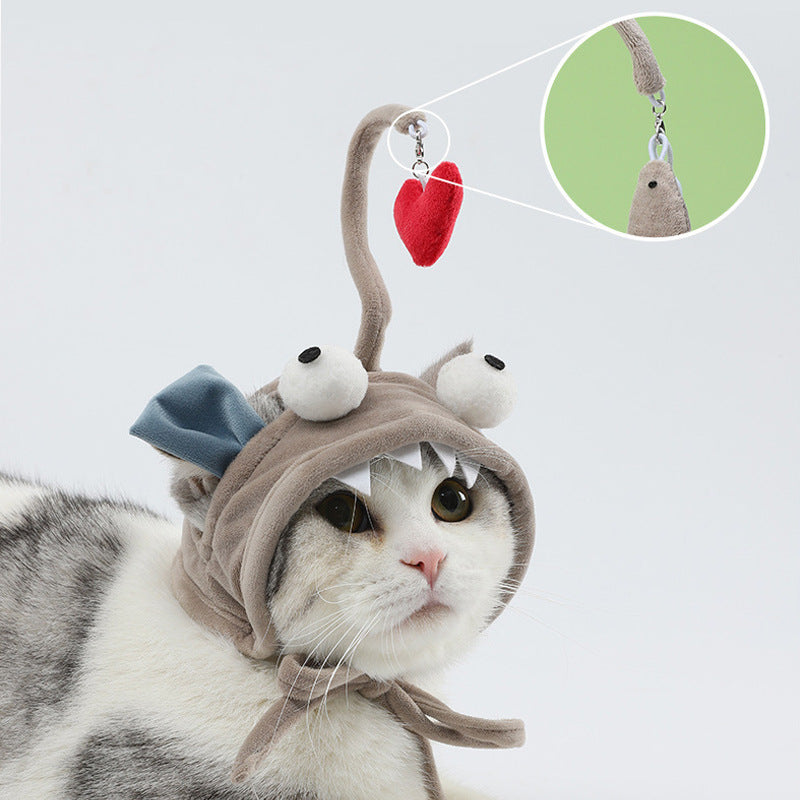 New Head Wearing Feather Funny Cat Stick - back view - PET'S FUN | interactive cat toy