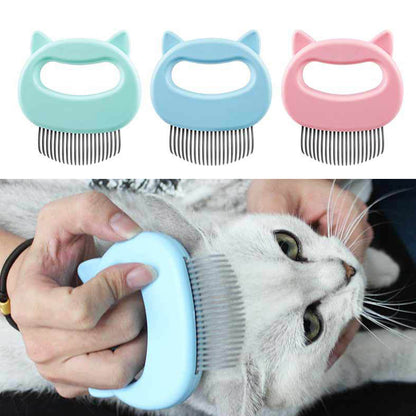 Pet Hair Removal Massaging Shell Comb - front view - PET'S FUN | pet toy
