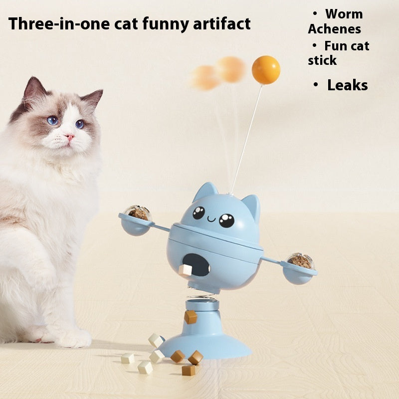 Pet Suction Cup Rotatable Food Leakage Cat Toy - back view - PET'S FUN | cat accessories