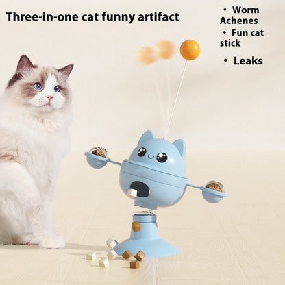 Pet Suction Cup Rotatable Food Leakage Cat Toy - back view - PET'S FUN | cat accessories