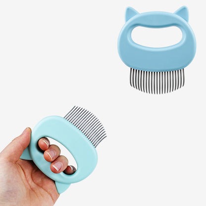 Pet Hair Removal Massaging Shell Comb - angle view - PET'S FUN | pet accessories