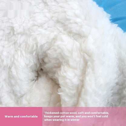 Thickened Velvet Cotton Clothes Plush Coat - side view - PET'S FUN | dog supplies