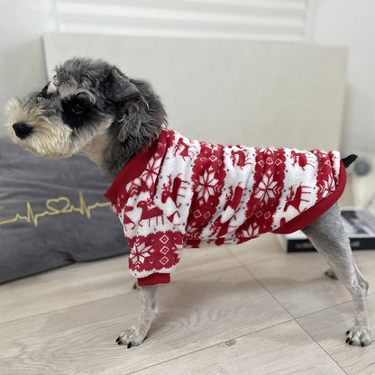 Winter Warm Padded Dog Clothes Christmas Pet Sweater - detail view - PET'S FUN | dog bed
