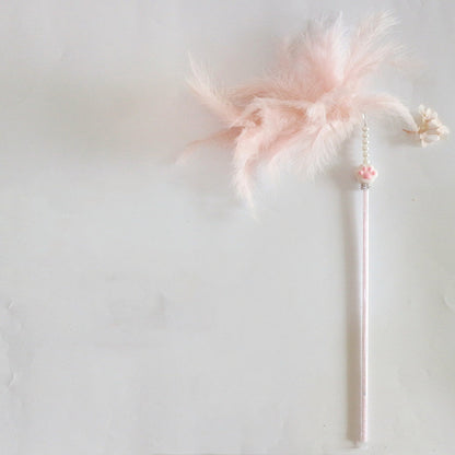 Funny Cat Stick Bell Feather Tassel Fur Ball - side view - PET'S FUN | cat toy