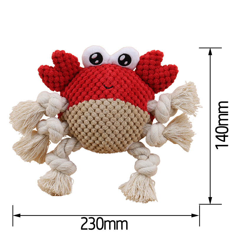 Interactive Dog Chewing Rope Tug of War Pet Plush Toy - side view - PET'S FUN | interactive dog toy