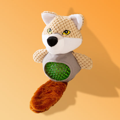 Sound Plush Pets Dog Toy with Molars - angle view - PET'S FUN | dog supplies