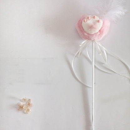 Funny Cat Stick Bell Feather Tassel Fur Ball - back view - PET'S FUN | cat entertainment