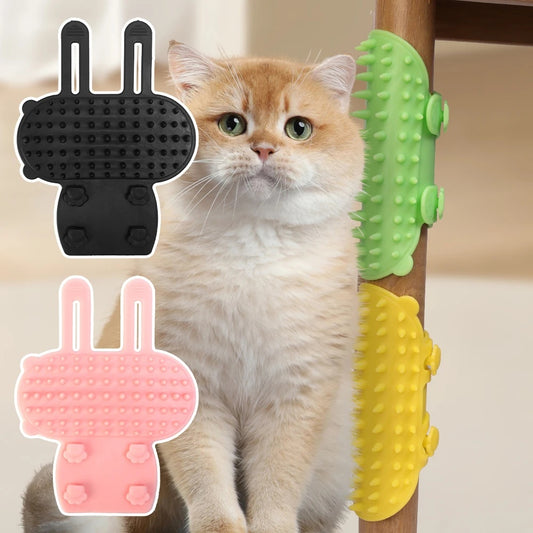 Pets Cat Hair Removal Massage Comb Cats Scratching - front view - PET'S FUN | cat toy