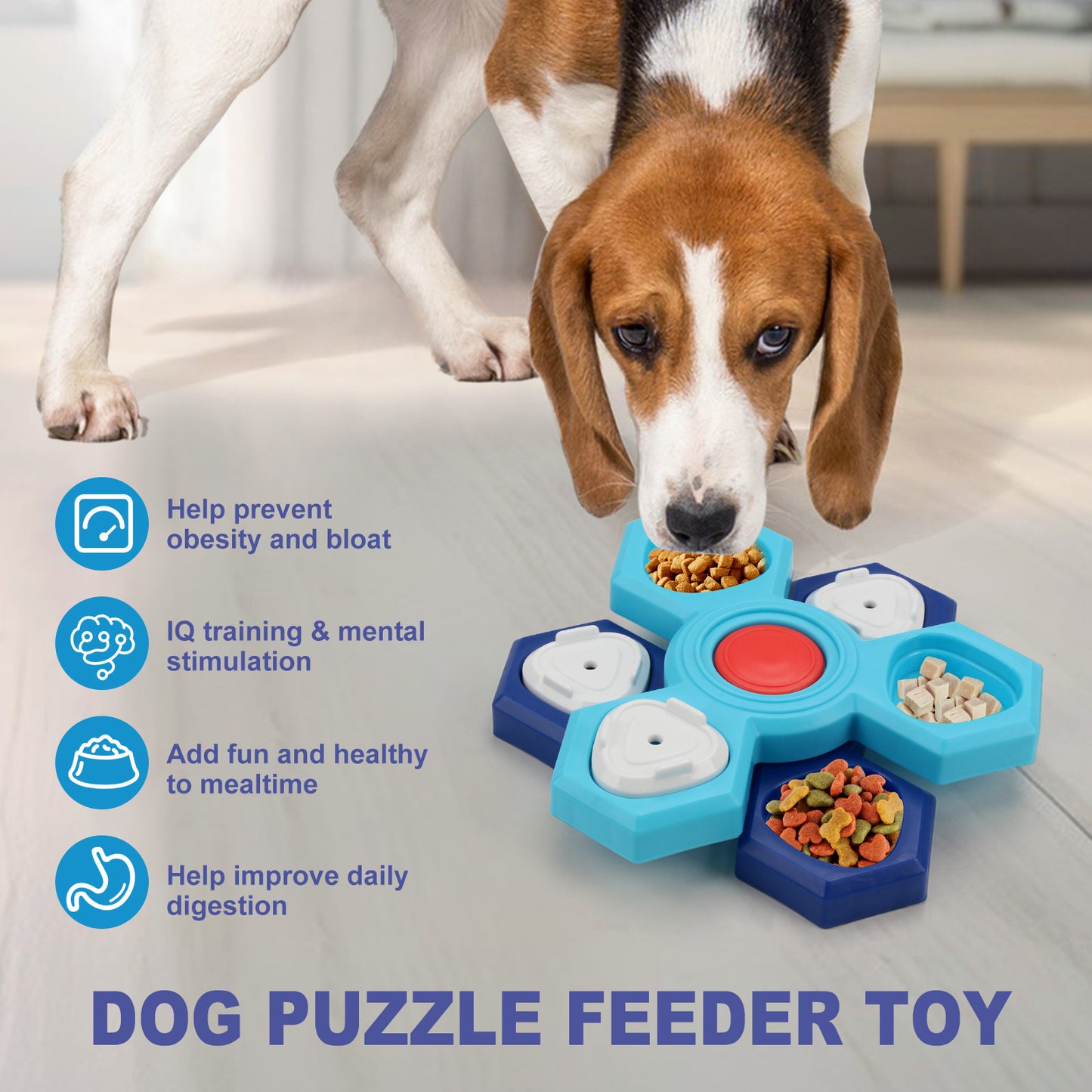 4 Layers Slow Feeder Puzzle Dog Bowls Assemble Slow - front view - PET'S FUN | dog toy
