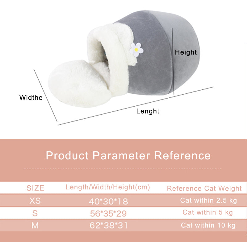 3-in-1 Cat And Dog Pet House Basin-shaped Cave Soft Bed - back view - PET'S FUN | pet accessories