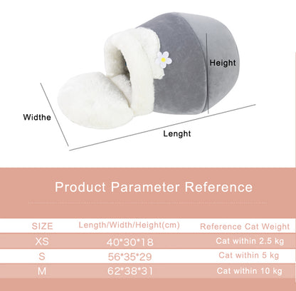 3-in-1 Cat And Dog Pet House Basin-shaped Cave Soft Bed - back view - PET'S FUN | pet accessories